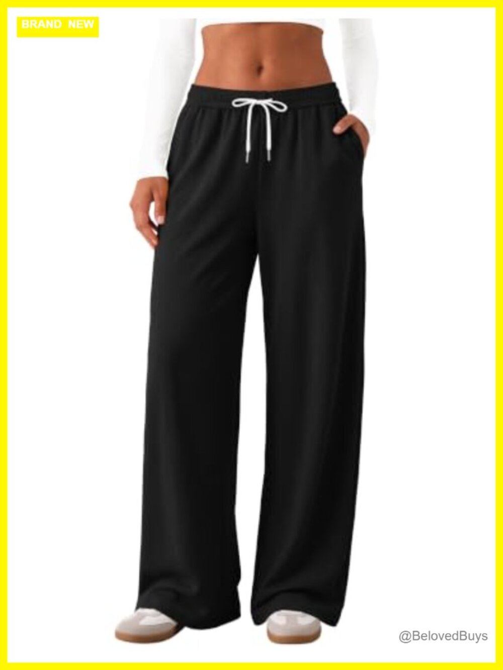 Wide Leg Sweatpants Baggy Lounge Pants Drawstring Elastic Waist